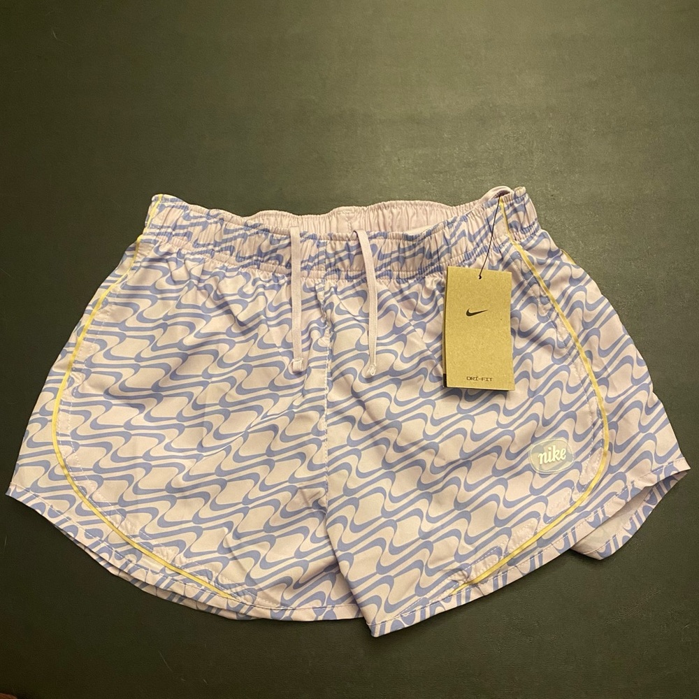NWT Nike small dri-fit running shorts (purple & yellow)